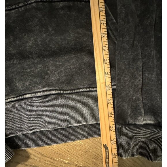 RSQ Men Medium Black Gray Marble Wash Hoodie Streetwear Goth Emo - Picture 2 of 8